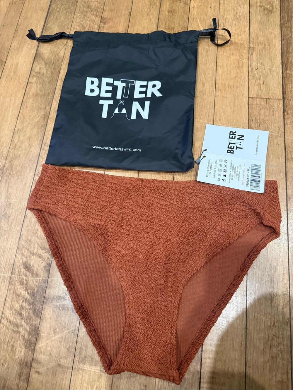 Better Tan Flawless Stretch Isola Caramel Bikini Bottom, XL-3XL